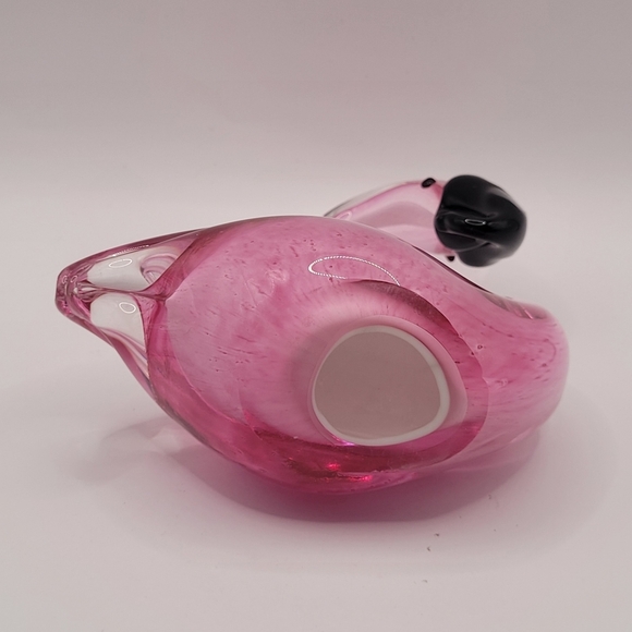 Beautiful Art Glass Blown Glass Pink Flamingo Figurine 6.5" - Picture 8 of 10